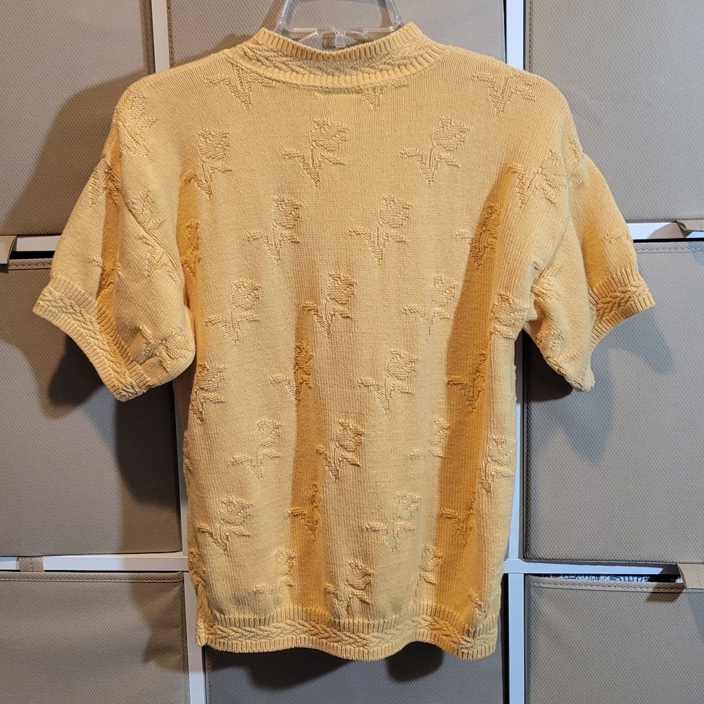 Cuddle Knit Mock Turtle Neck Knit Pullover Vintage Yellow Sweater